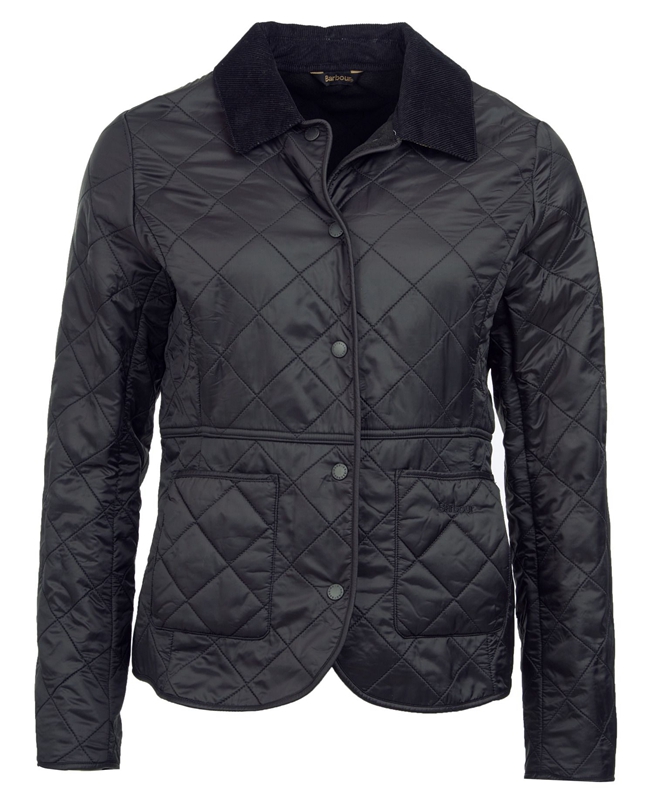 Women's Barbour Steppjacke Deveron Polarquilt Quilted Jackets Black | TIHZ-69405