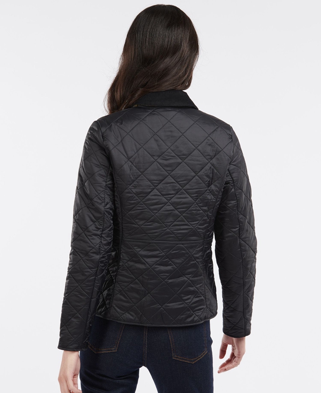 Women's Barbour Steppjacke Deveron Polarquilt Quilted Jackets Black | TIHZ-69405