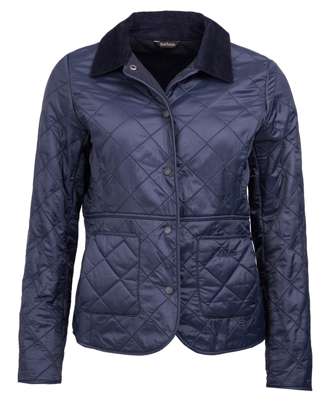 Women's Barbour Steppjacke Deveron Polarquilt Quilted Jackets Blue | UVMF-26397