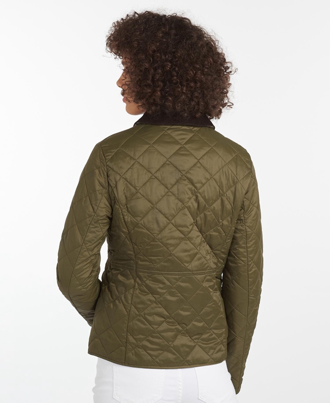 Women's Barbour Steppjacke Deveron Quilted Jackets Olive | SYBC-73128