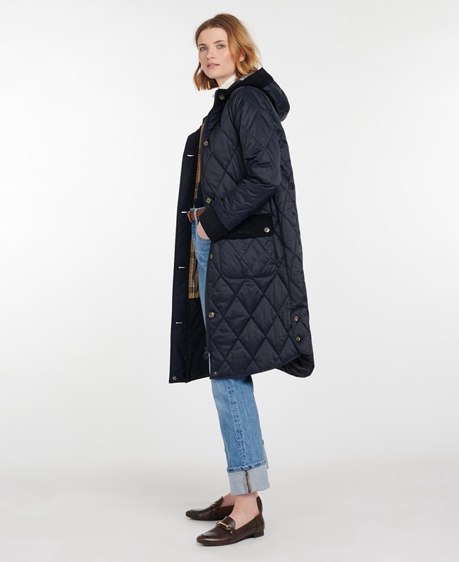 Women's Barbour Steppjacke Mickley Quilted Jackets Navy | WLQY-25468