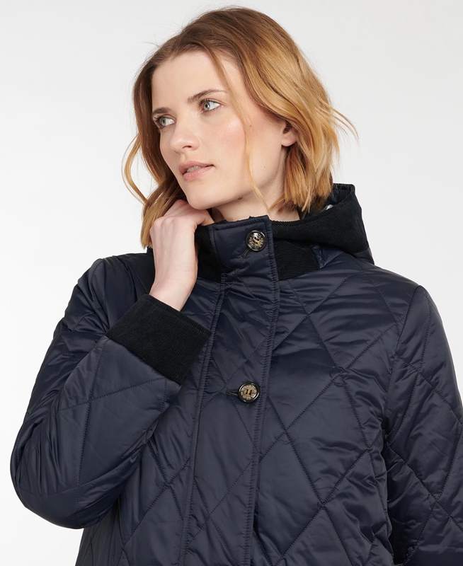 Women's Barbour Steppjacke Mickley Quilted Jackets Navy | WLQY-25468