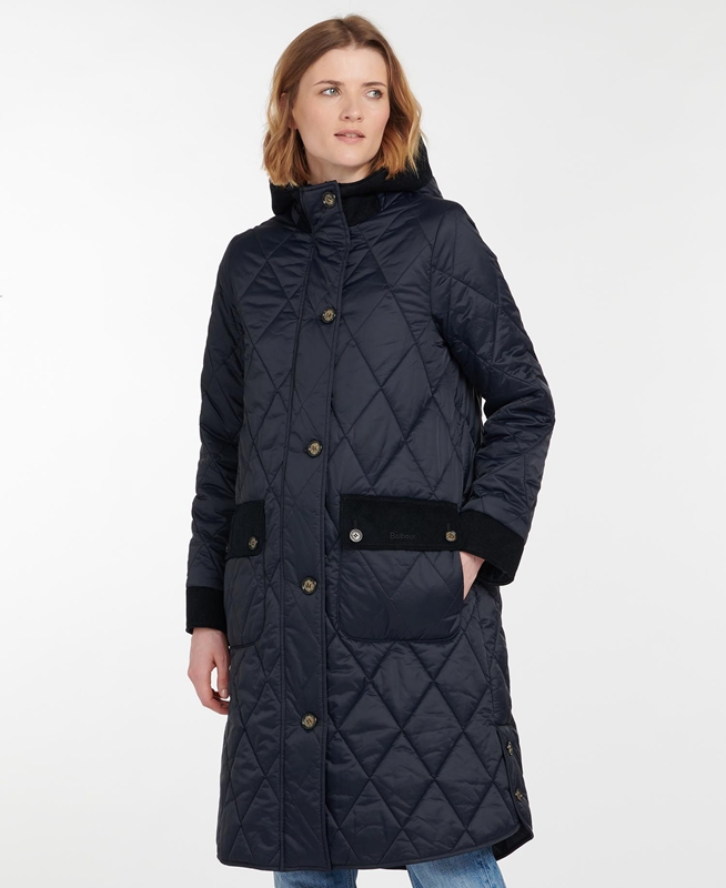 Women's Barbour Steppjacke Mickley Quilted Jackets Navy | WLQY-25468