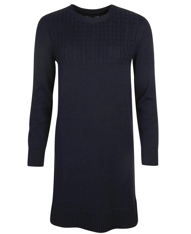 Women's Barbour Stitch Guernsey Dress Navy | OTPU-61359