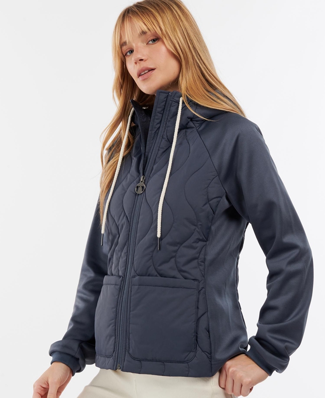 Women's Barbour Strathmore Sweatshirts Navy | SRDE-49256