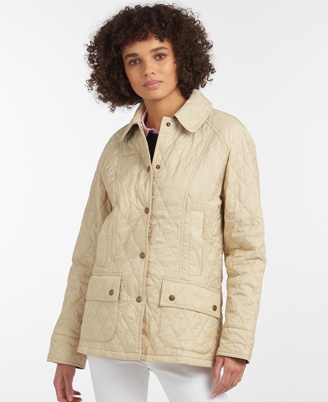 Women's Barbour Summer Beadnell Quilted Jackets Cream | LKEI-39416