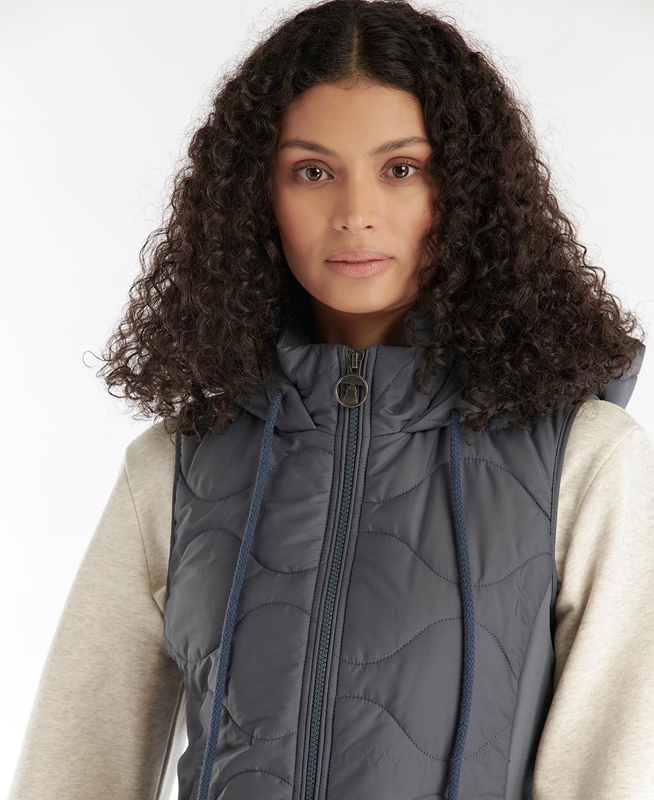 Women's Barbour Thrift Quilted Sweatshirts Grey | KFUX-53074