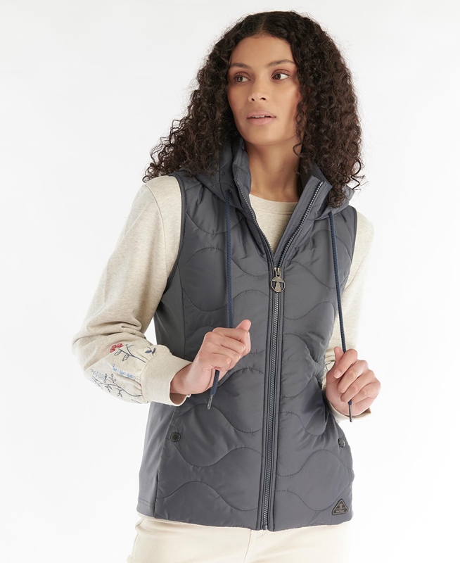 Women's Barbour Thrift Quilted Sweatshirts Grey | KFUX-53074