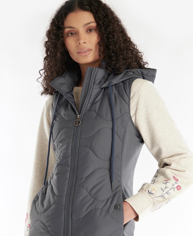 Women\'s Barbour Thrift Quilted Sweatshirts Grey | KFUX-53074