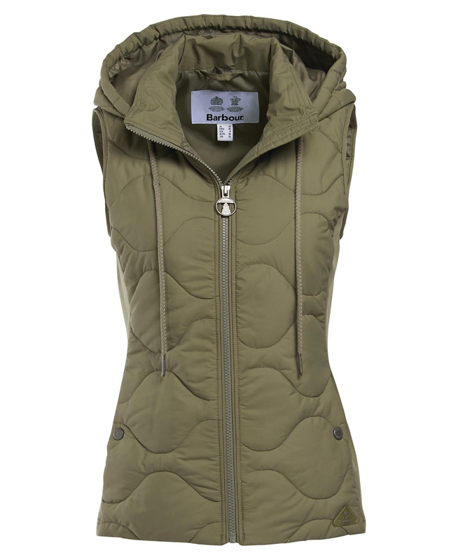 Women's Barbour Thrift Quilted Sweatshirts Olive | QOWP-58061