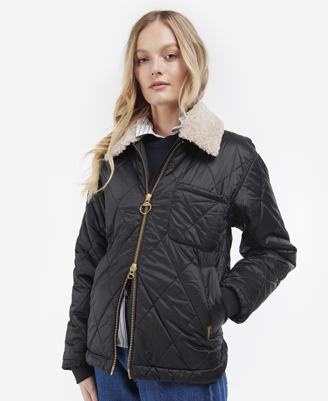 Women's Barbour Vaila Quilted Jackets Black | BSGL-46210