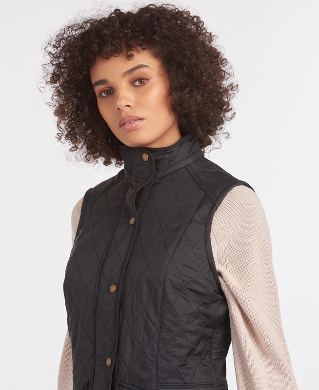 Women's Barbour Weste Cavalry Vest Black | WPKX-51048