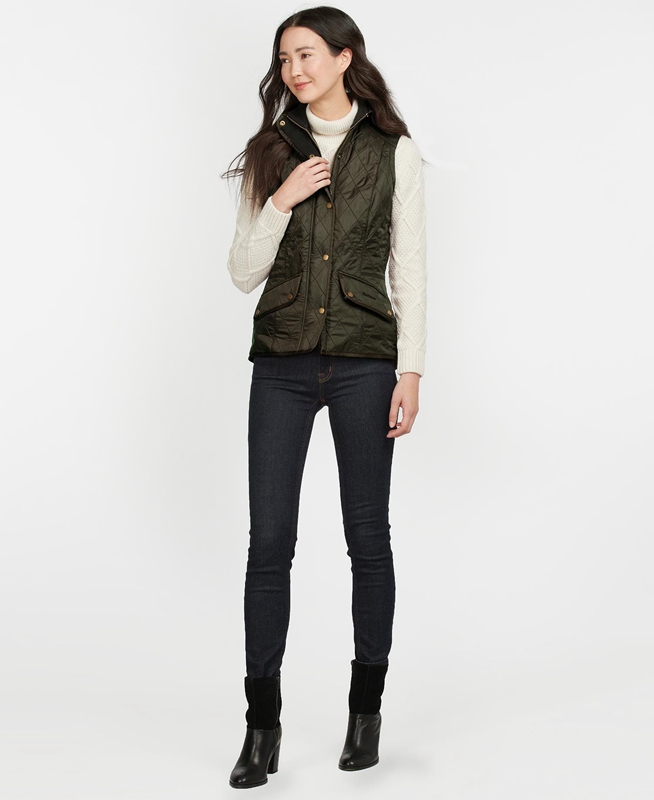 Women's Barbour Weste Cavalry Vest Green | SRZX-09458