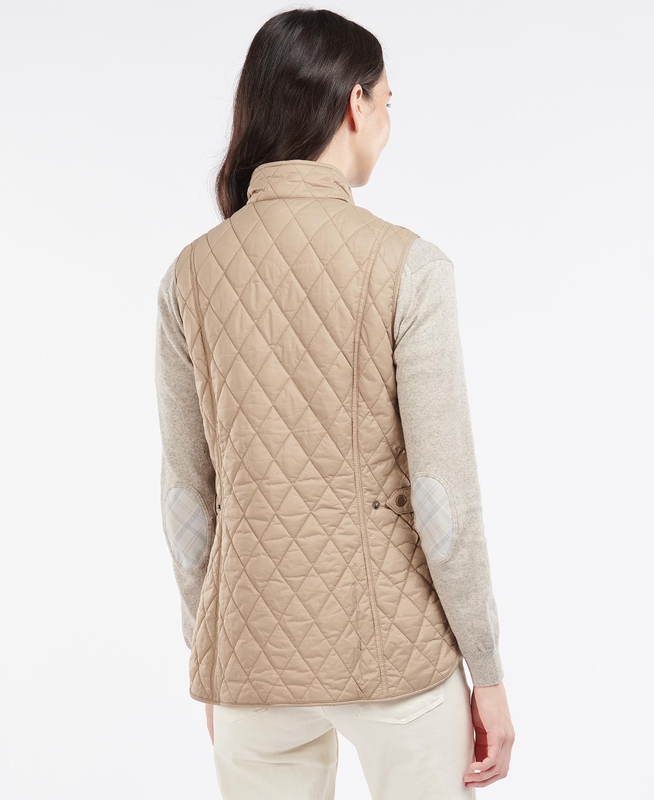 Women's Barbour Weste Otterburn Vest Beige | UMHY-80695