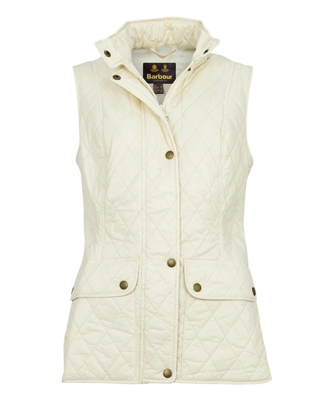 Women's Barbour Weste Otterburn Vest Cream | ZFKC-47983