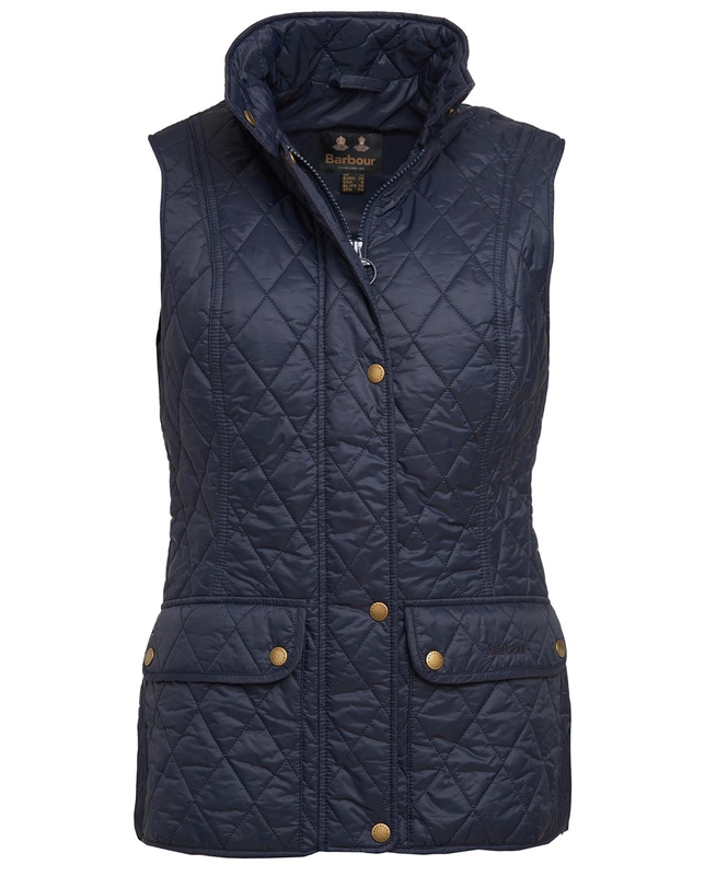 Women's Barbour Weste Otterburn Vest Navy | BAUV-64891