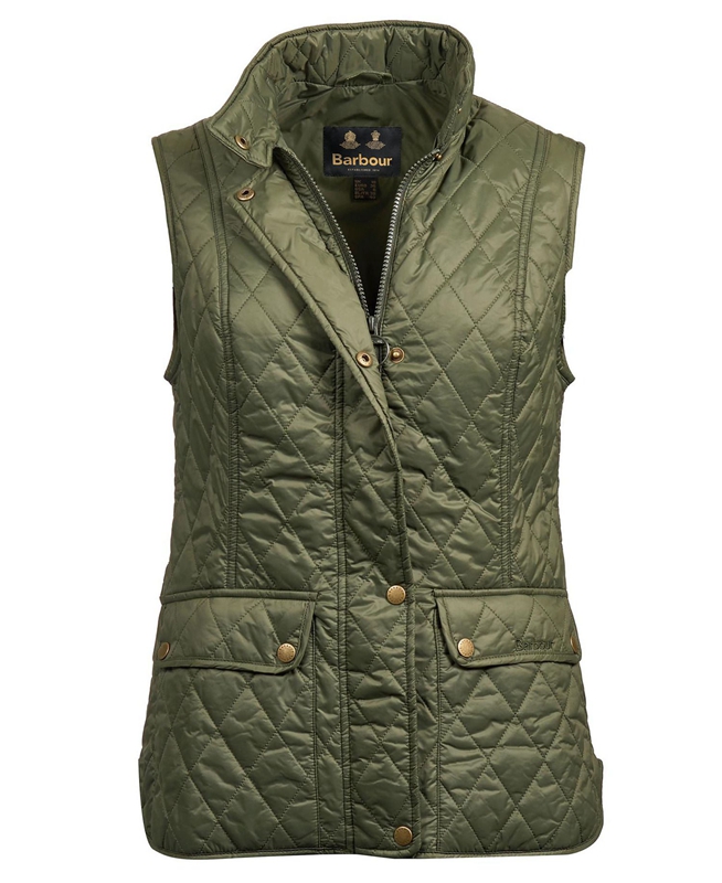 Women's Barbour Weste Otterburn Vest Olive | RFVY-40817