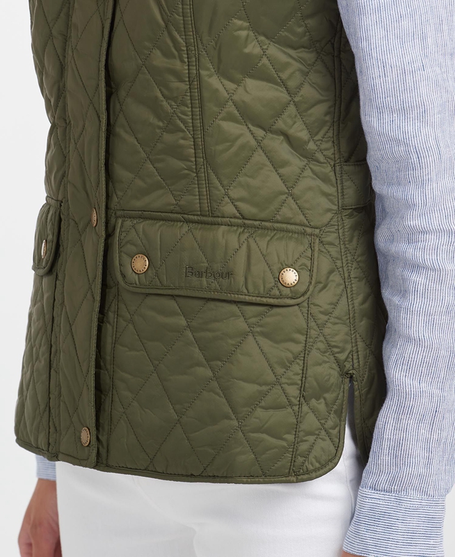 Women's Barbour Weste Otterburn Vest Olive | RFVY-40817