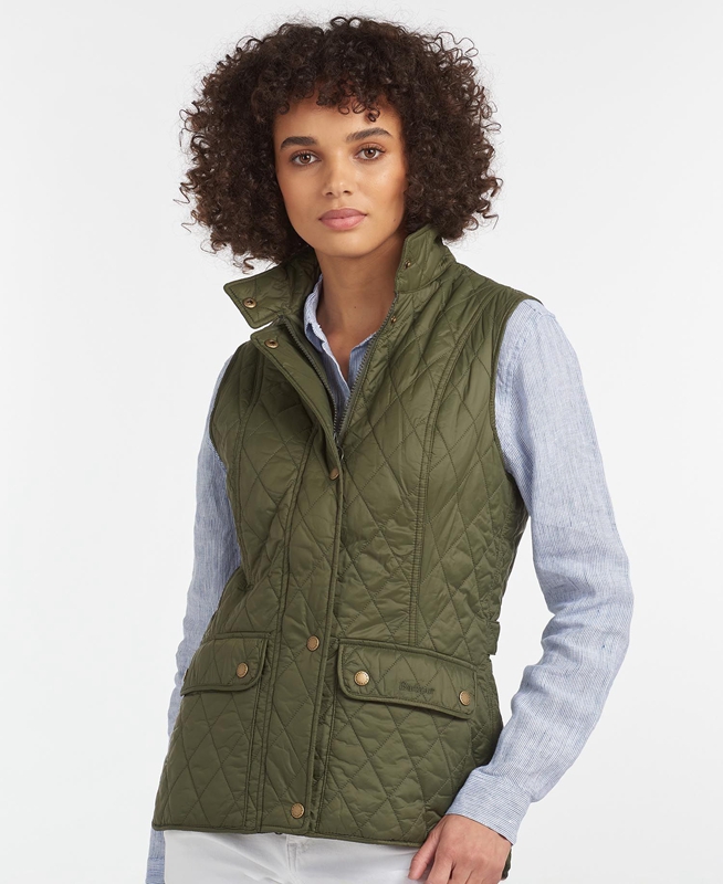 Women\'s Barbour Weste Otterburn Vest Olive | RFVY-40817