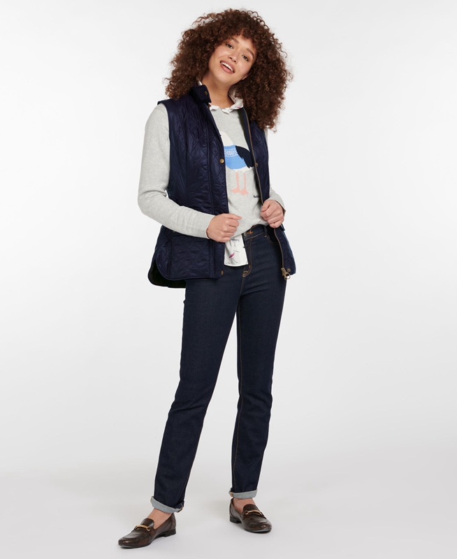 Women's Barbour Weste Wray Vest Blue | KCVZ-47635