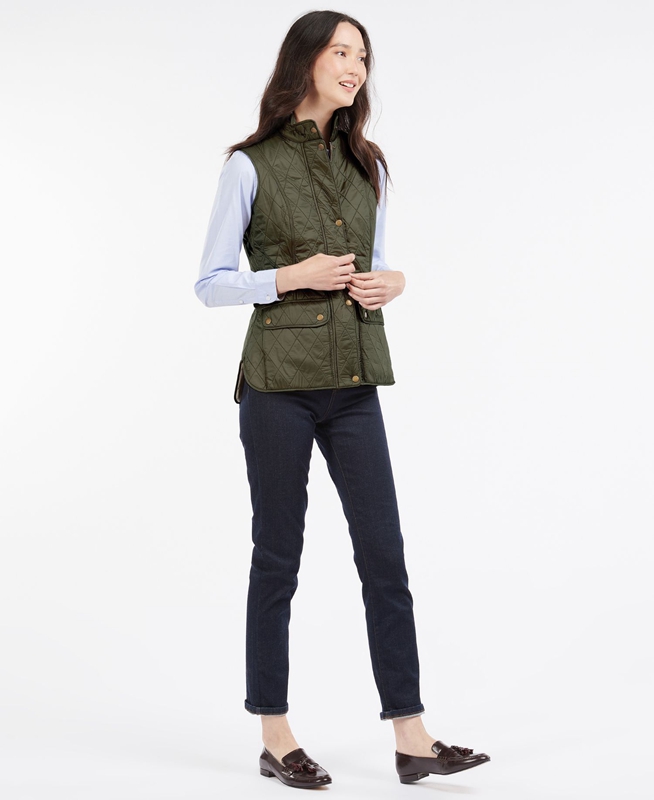 Women's Barbour Weste Wray Vest Green | AWUB-35219