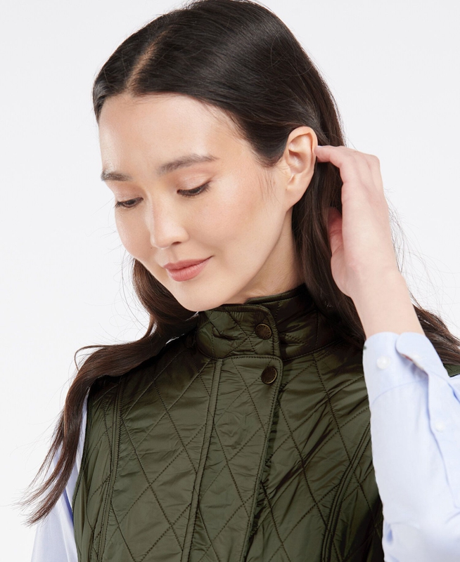 Women's Barbour Weste Wray Vest Green | AWUB-35219