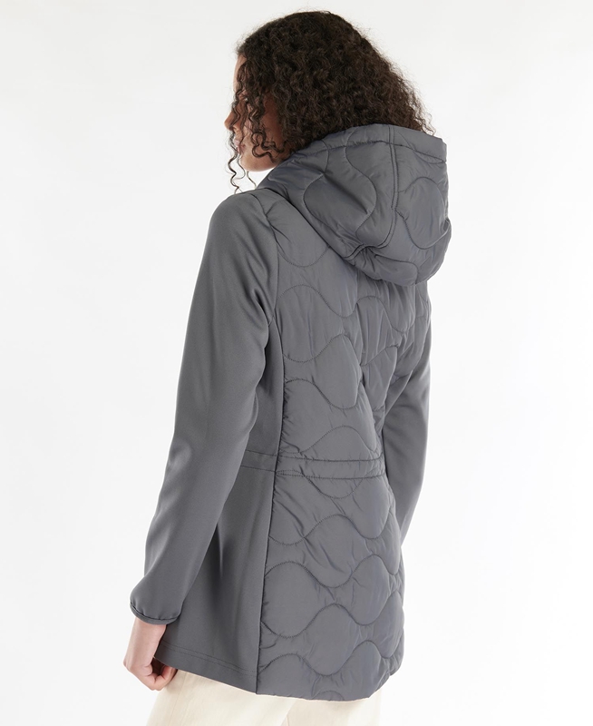 Women's Barbour Willowherb Quilted Sweatshirts Grey | IUDH-06397