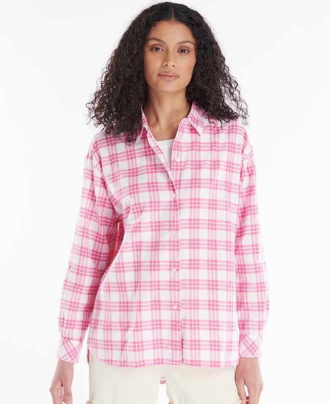 Women's Barbour Willowherb Shirts Pink | BVMH-36852