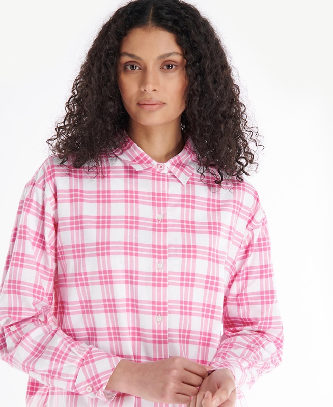 Women's Barbour Willowherb Shirts Pink | BVMH-36852