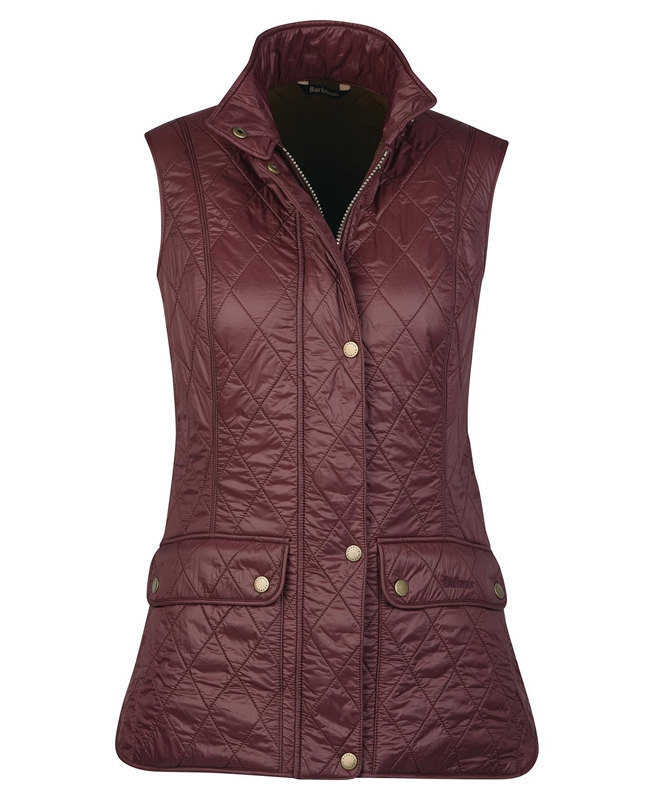 Women's Barbour Wray Vest Burgundy | YKQH-47063