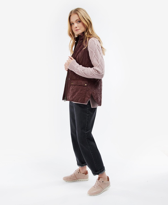 Women's Barbour Wray Vest Burgundy | YKQH-47063