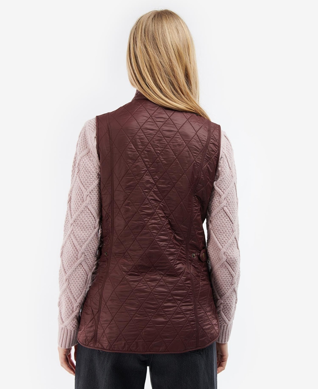 Women's Barbour Wray Vest Burgundy | YKQH-47063