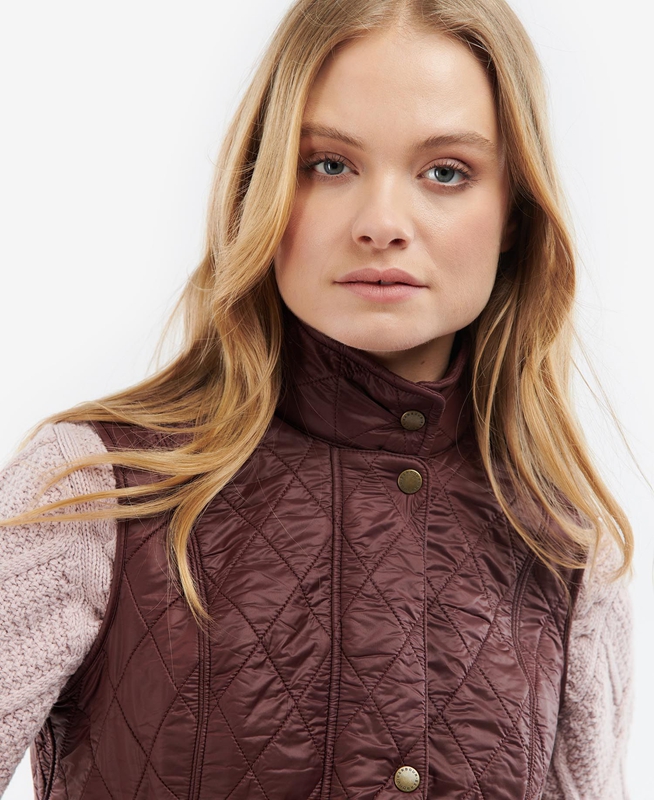 Women's Barbour Wray Vest Burgundy | YKQH-47063