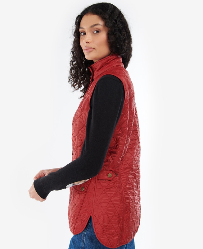 Women's Barbour Wray Vest Red | JIHS-82563