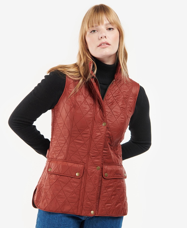 Women's Barbour Wray Vest Red | VNEA-96342