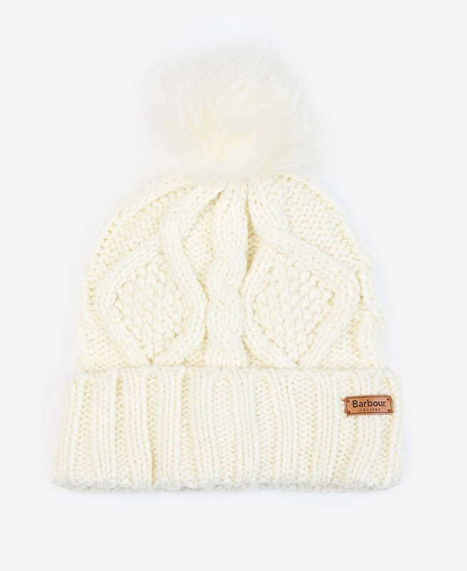 Women's Barbour ridley beanie and scarf Hats Cream | TIYE-34087