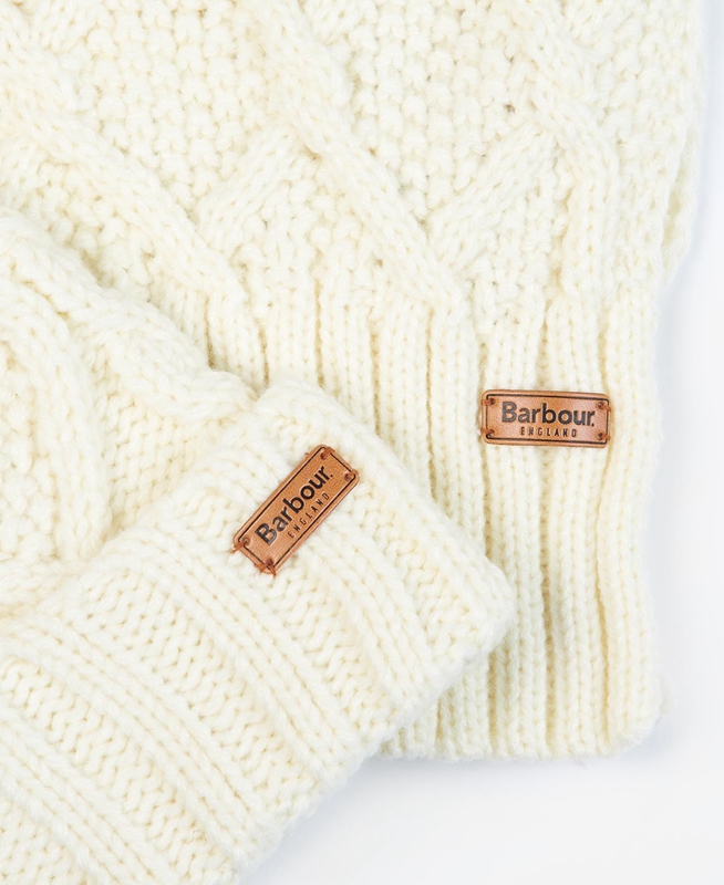 Women's Barbour ridley beanie and scarf Hats Cream | TIYE-34087