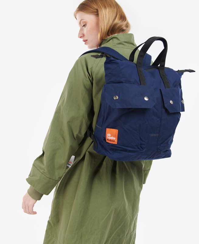 Women's Barbour x Ally Capellino Ben Backpack Bags Blue | LYJB-08572