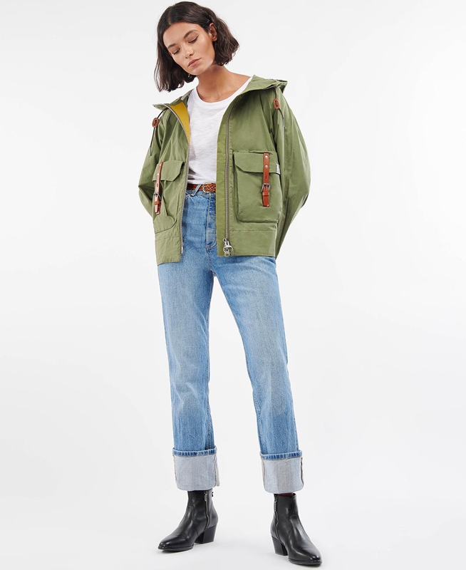 Women's Barbour x Ally Capellino Tip Casual Jackets Green | ZGHT-93215